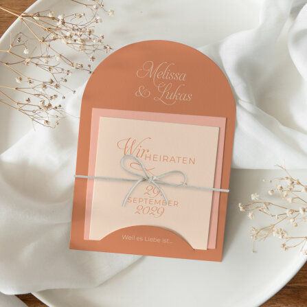 Hochzeitseinladung halbrund "Unsere Liebe"
