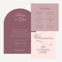 Hochzeitseinladung halbrund "Unsere Liebe"