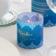 Menükarte Windlicht Vintage Love blau online selbst gestaltet & inkl. Maxi Teelicht