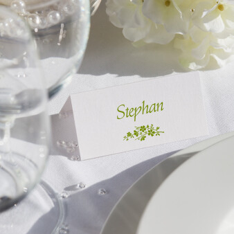 Tischkarten Hochzeit Royal Grün inkl. Namensdruck