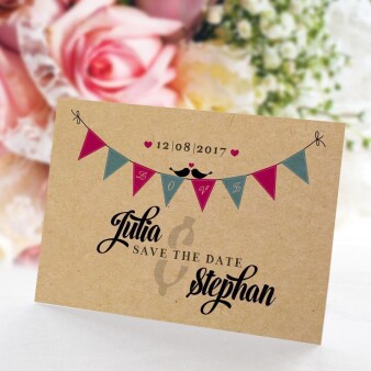 Save the Date Karte Hochzeit Boho Style online selbst...