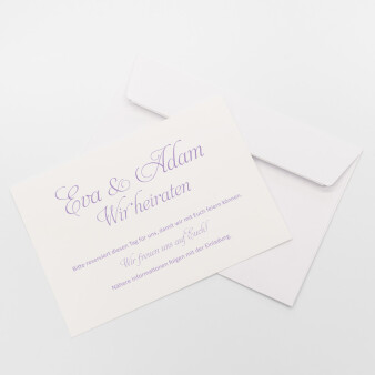 Save the Date Karte Hochzeit Beleziana lila ohne Text / Muster