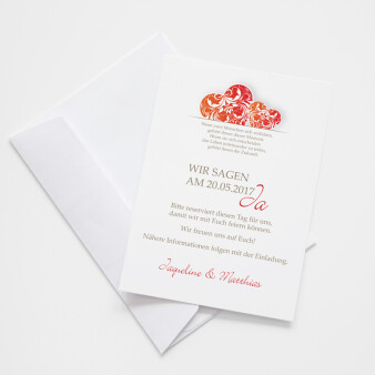 Save the Date Karte Hochzeit Liebesfeuer online selbst gestalten