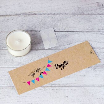 Tischkarte Windlicht Hochzeit Boho Style inkl. Personalisierung & Maxi Teelicht
