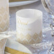 Tischkarte Windlicht Beleziana creme inkl. Personalisierung & Maxi Teelicht