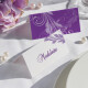 Klapptischkarte Hochzeit Elegance lila inkl. Namensdruck