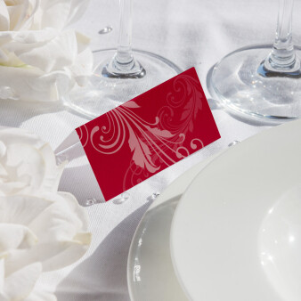Klapptischkarte Hochzeit Elegance bordeaux inkl. Namensdruck