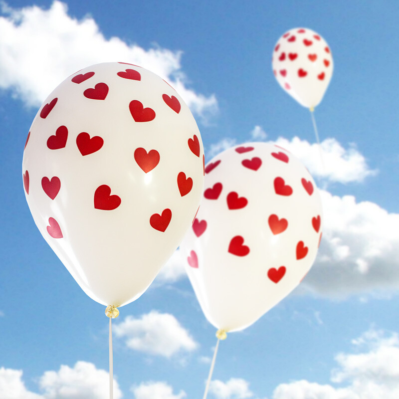 Luftballons Hochzeit 10 Stück Rote Herzen