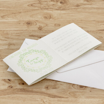 Einladungskarte Hochzeit Würfel Harmonie grün