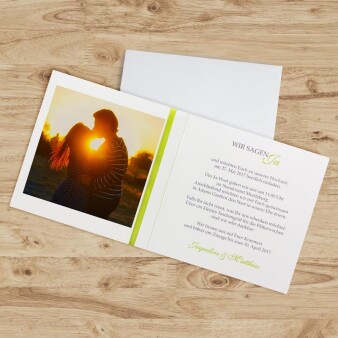 Einladungskarte Hochzeit Lovely Couple grün