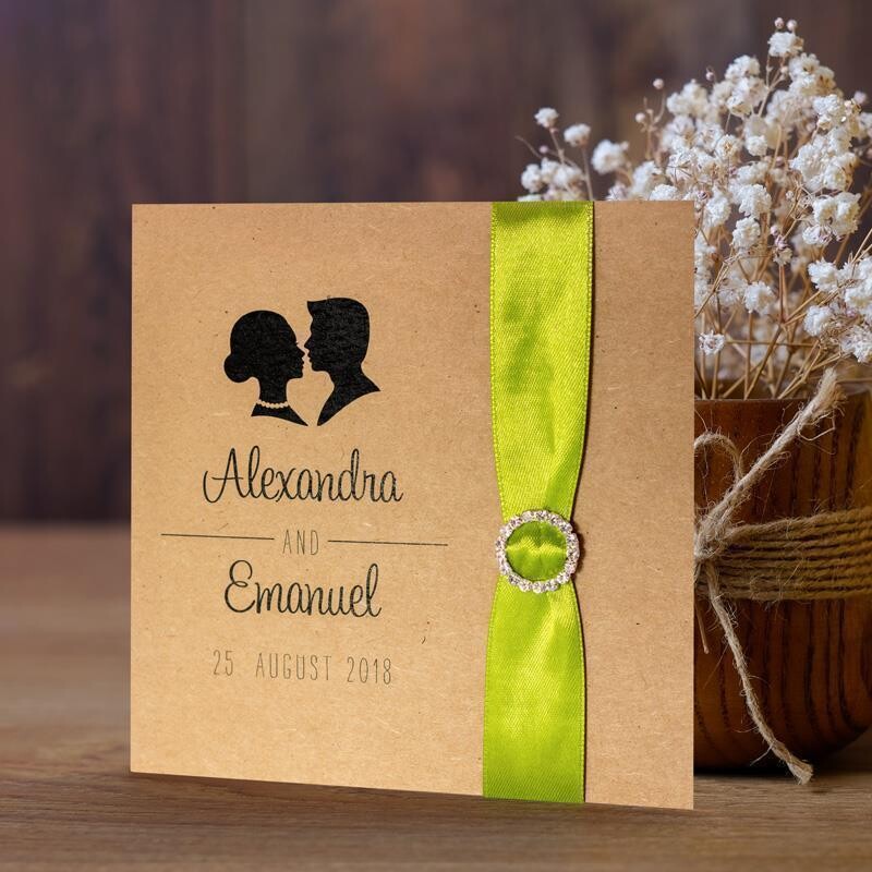 Einladungskarte Hochzeit Traumpaar grün