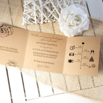 Einladungskarte Hochzeit Vintage Rosen