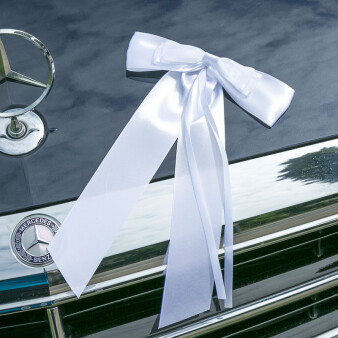 Autoschleifen Hochzeit in Weiß 4er Set