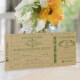 Einladungskarte Hochzeit Vintage Boarding Pass Grün