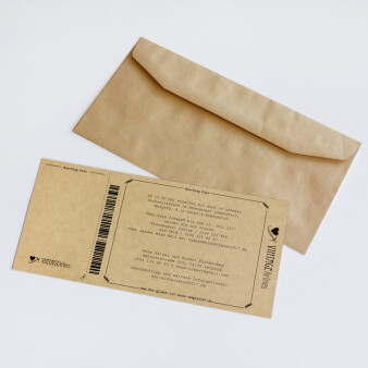 Einladungskarte Hochzeit Vintage Boarding Pass
