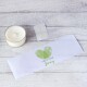 Tischkarte Windlicht Fingerabdrücke grün inkl. Personalisierung & Maxi Teelicht