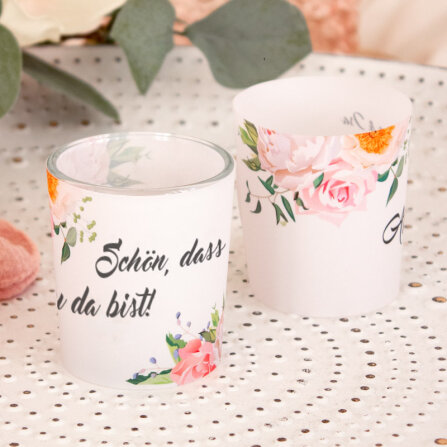 Tischkarte Windlicht Hochzeit Summer Love inkl. Glas...