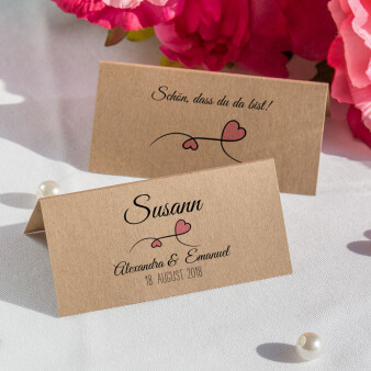 Tischkarte Hochzeit Sweet Love rosé inkl. Namensdruck