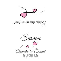 Tischkarte Hochzeit Sweet Love rosé inkl. Namensdruck