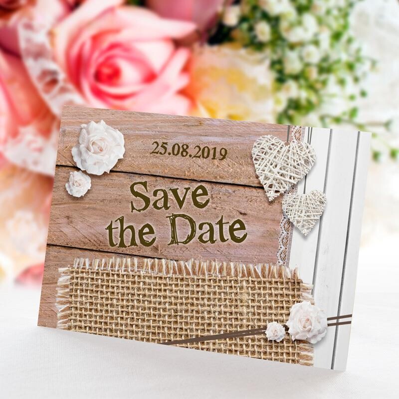 Save the Date Karte Hochzeit Shabby Chic