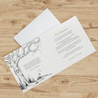 Einladungskarte Hochzeit Lichterbaum
