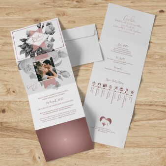 Einladungskarte Hochzeit Modern Roses