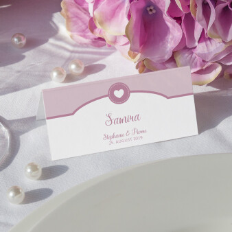 Tischkarte Hochzeit Herzschlag