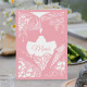 Menükarte Hochzeit Liebespaar rosa online selbst gestalten