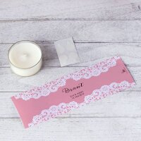 Tischkarte Windlicht Vintagezauber rosa ohne Text / Muster (inkl. Maxi Teelicht)
