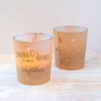 Tischkarte Windlicht Vintage Style  inkl. Personalisierung & Glas
