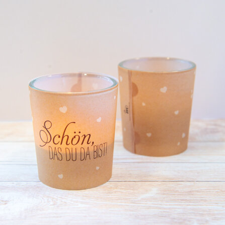 Tischkarte Windlicht Vintage Style inkl. Glas -...