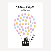 Fingerabdrücke Hochzeit Heißluftballon PDF-Datei zum Download