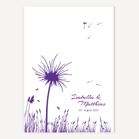 Fingerabdrücke Hochzeit Pusteblume Druck A3 (30 x 40 cm)