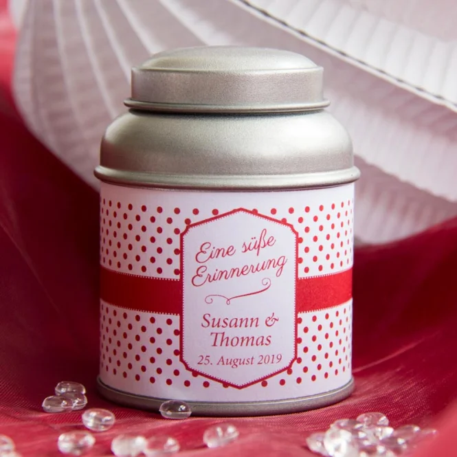 Teedose silber mit Aufkleber "Sweet Dreams"...