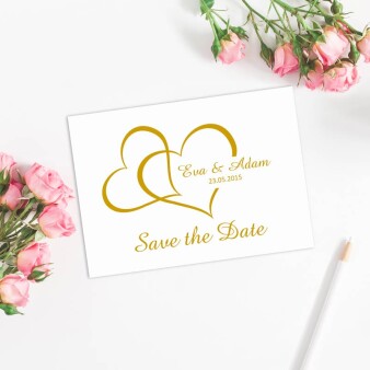 Save the Date Karte Hochzeit Zwei Herzen