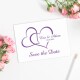 Save the Date Karte Hochzeit "Zwei Herzen" Lila online selbst gestalten