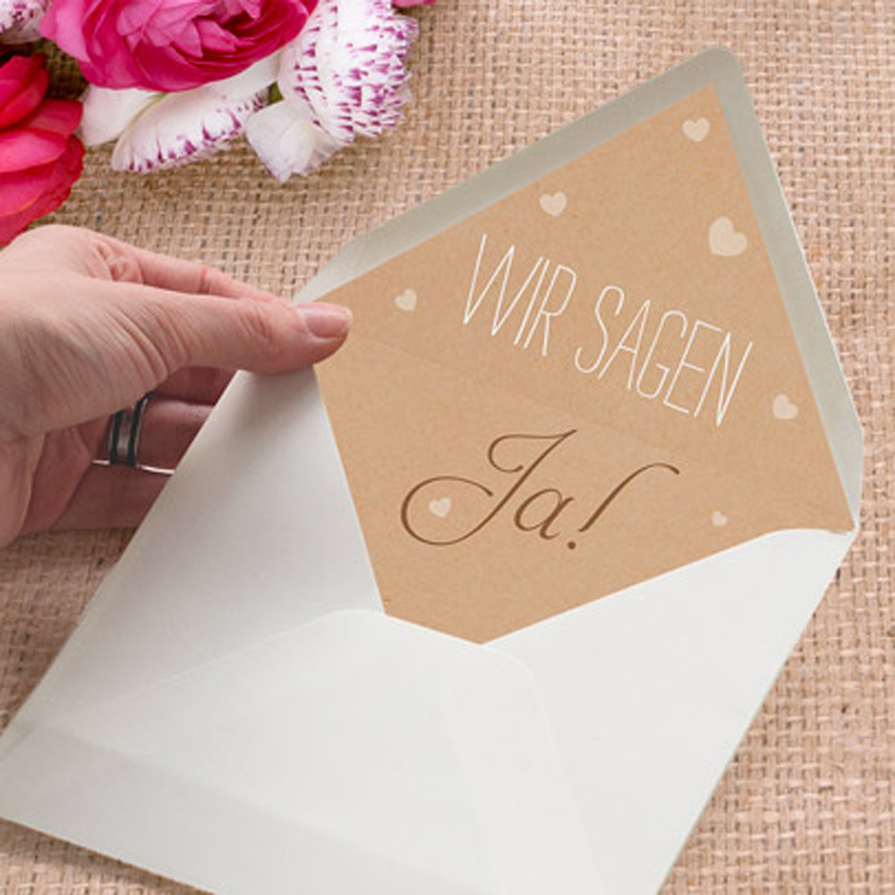Gratis Inlay für Hochzeits-Briefumschläge