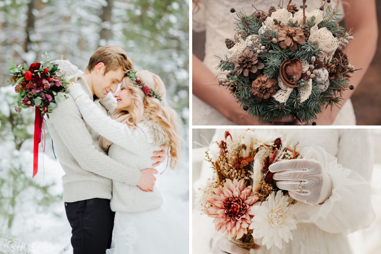 Wunderschöne Brautsträuße für die Winterhochzeit