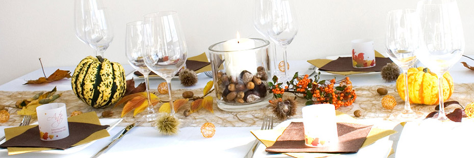 Tischdeko für die Herbst-Hochzeit