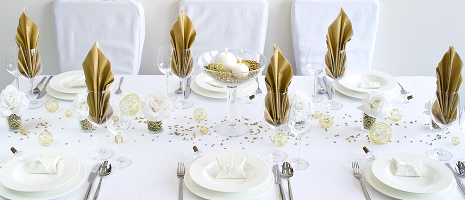 Tischdeko für die Goldene Hochzeit