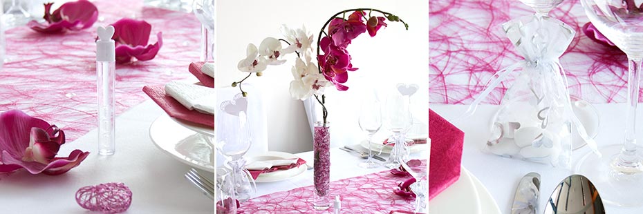 Tischdeko Hochzeit pink Details