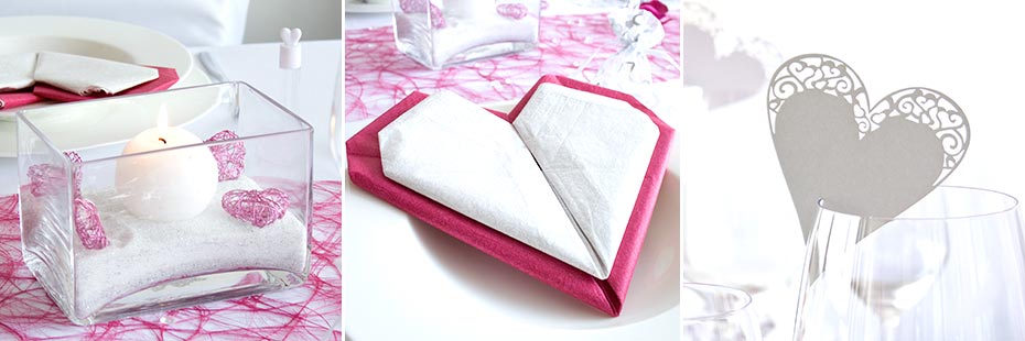 Tischdeko in Pink Dekoartikel